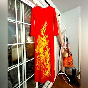 Vietnamese Red Ao Dai Size M (asian size) pants included